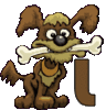 GIF animado (31689) Letra l perro hueso