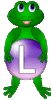 GIF animado (31814) Letra l rana verde