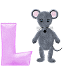 GIF animado (32085) Letra l raton gris