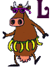 GIF animado (32297) Letra l vaca loca