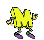 GIF animado (39749) Letra m amarilla brazos piernas