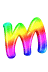 GIF animado (40208) Letra m arco iris
