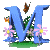 GIF animado (36873) Letra m azul flores
