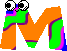 GIF animado (39071) Letra m colores ojos