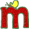 GIF animado (33990) Letra m glitter mariposa
