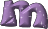 GIF animado (33076) Letra m glitter morada