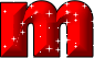 GIF animado (34443) Letra m glitter roja