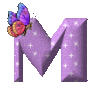 GIF animado (30571) Letra m mariposa romantica