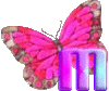 GIF animado (30606) Letra m mariposa rosa