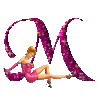 GIF animado (34134) Letra m mujer glitter
