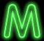 GIF animado (42256) Letra m neon verde