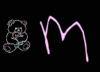 GIF animado (39886) Letra m osito peluche