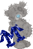 GIF animado (31259) Letra m oso gris