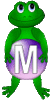 GIF animado (31815) Letra m rana verde