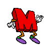 GIF animado (39786) Letra m roja brazos piernas