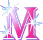 GIF animado (44949) Letra m rosa diamantes