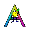 GIF animado (36295) Letra mayuscula a smileys colores