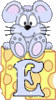 GIF animado (32116) Letra mayuscula e raton queso