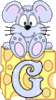 GIF animado (32118) Letra mayuscula g raton queso