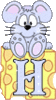 GIF animado (32119) Letra mayuscula h raton queso
