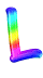 GIF animado (40220) Letra mayuscula l arco iris