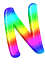 GIF animado (40222) Letra mayuscula n arco iris
