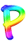 GIF animado (40224) Letra mayuscula p arco iris