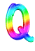GIF animado (40225) Letra mayuscula q arco iris