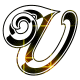 GIF animado (34208) Letra mayuscula u glitter negra