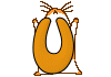 GIF animado (31926) Letra mayuscula u hamster