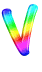 GIF animado (40230) Letra mayuscula v arco iris