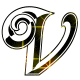 GIF animado (34209) Letra mayuscula v glitter negra