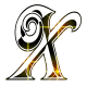 GIF animado (34211) Letra mayuscula x glitter negra