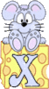 GIF animado (32135) Letra mayuscula x raton queso