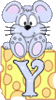 GIF animado (32136) Letra mayuscula y raton queso