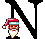 GIF animado (40846) Letra n cabeza papa noel