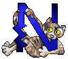 GIF animado (30055) Letra n gato