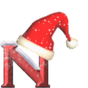 GIF animado (41156) Letra n gorro santa claus