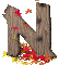 GIF animado (36979) Letra n hojas