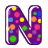 GIF animado (40480) Letra n lunares