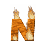 GIF animado (37688) Letra n madera ardiendo