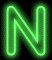 GIF animado (42258) Letra n neon verde