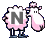 GIF animado (31450) Letra n oveja lana