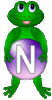 GIF animado (31816) Letra n rana verde