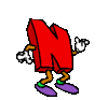 GIF animado (39787) Letra n roja brazos piernas