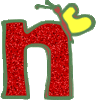 GIF animado (44369) Letra n roja mariposa