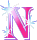 GIF animado (44950) Letra n rosa diamantes
