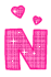 GIF animado (32733) Letra n rosa glitter