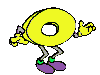 GIF animado (39751) Letra o amarilla brazos piernas