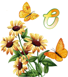 GIF animado (36954) Letra o flores mariposas